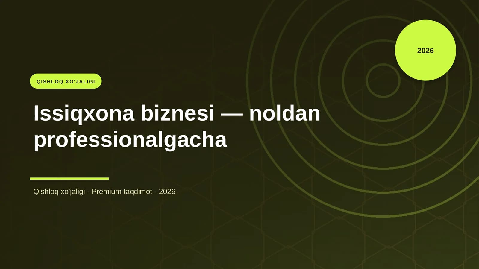 Issiqxona biznesi — noldan professionalgacha