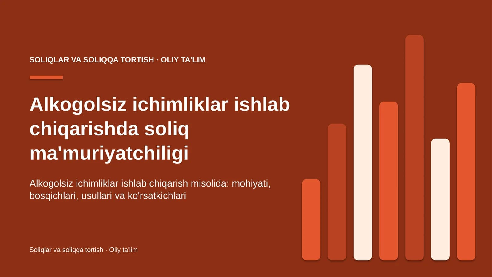 Alkogolsiz ichimliklar ishlab chiqarishda soliq ma'muriyatchiligi