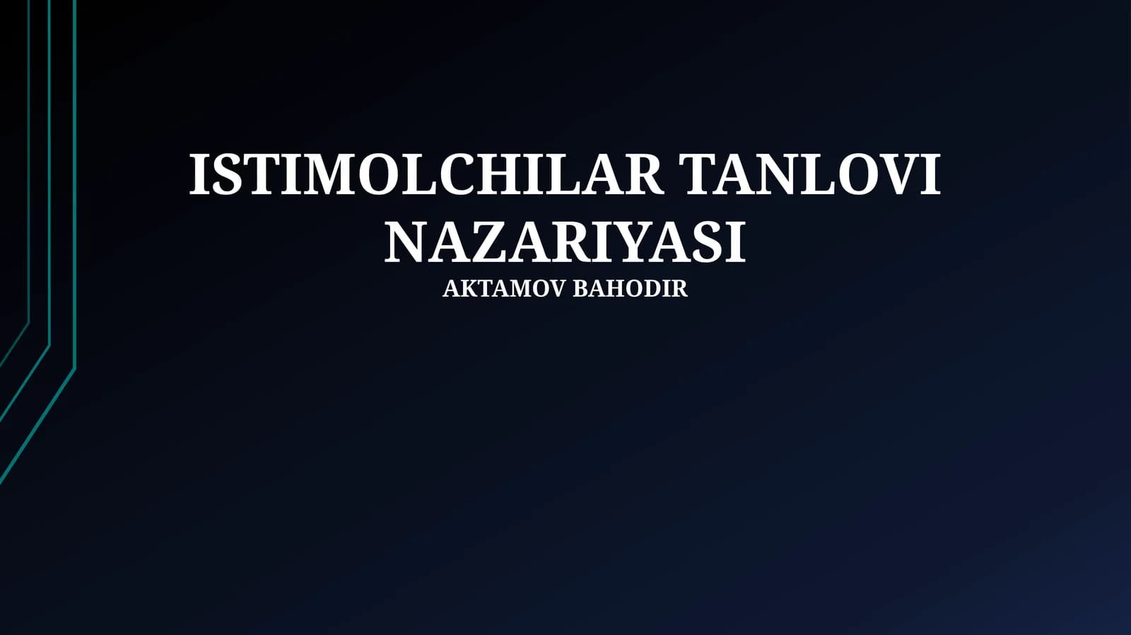 ISTIMOLCHILAR TANLOVI NAZARIYASI