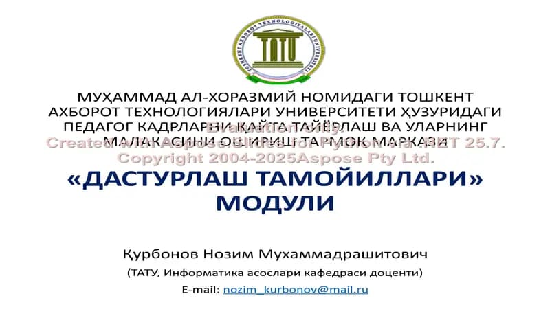 Dasturlash tamoyillari moduli
