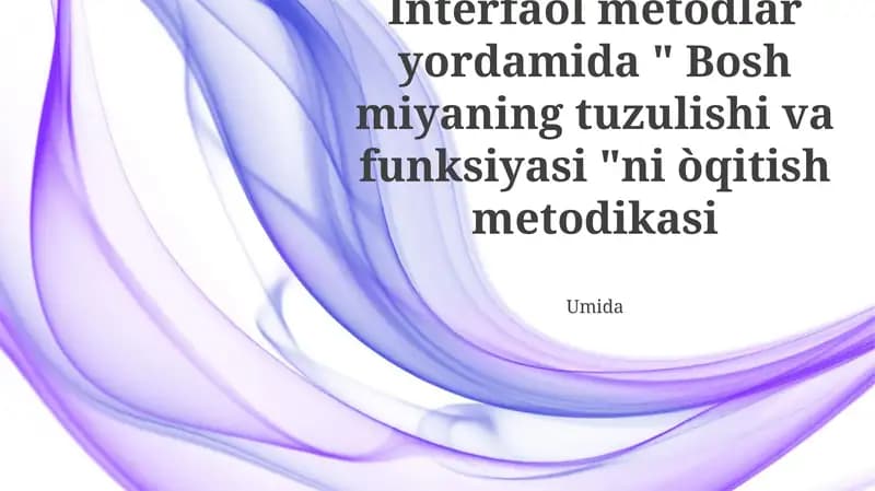 Miya tuzilmasi va funksiyasi (MTF) guruhiy loyihalari