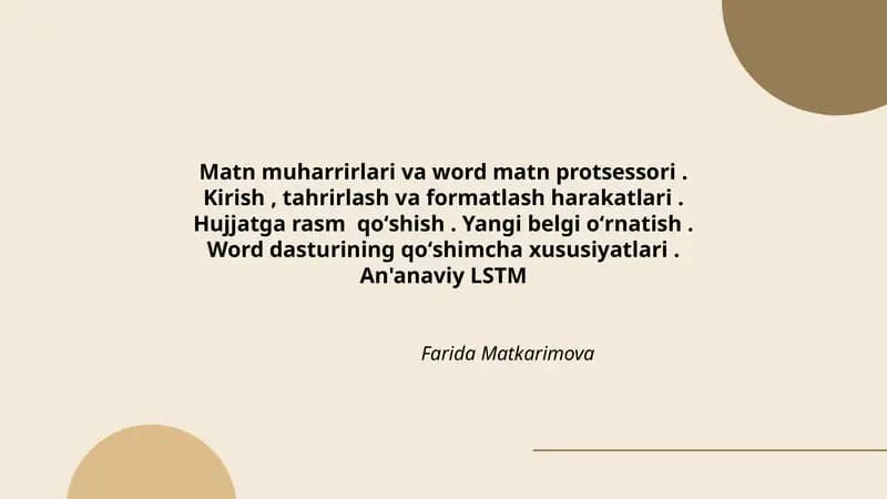 Word matn protsessori