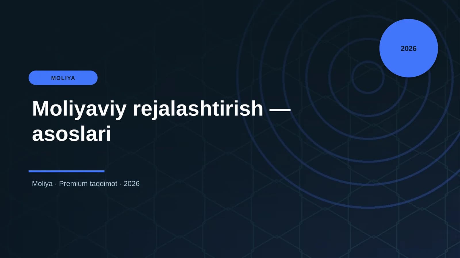 Moliyaviy rejalashtirish — asoslari