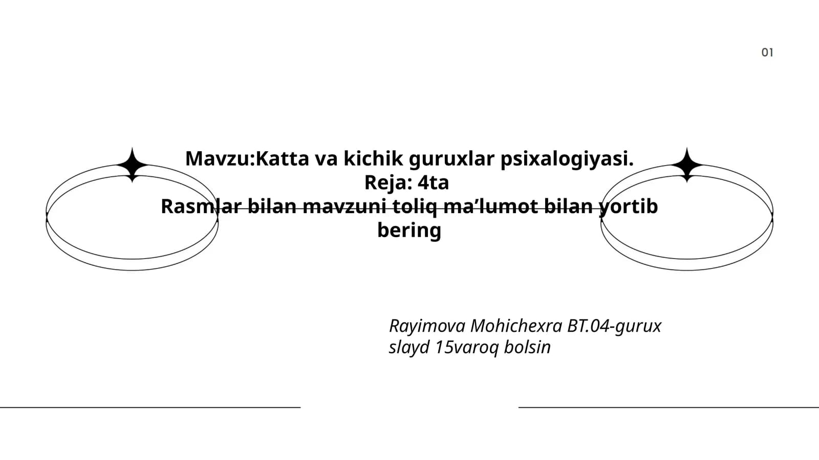 Katta va kichik guruxlar psixalogiyasi