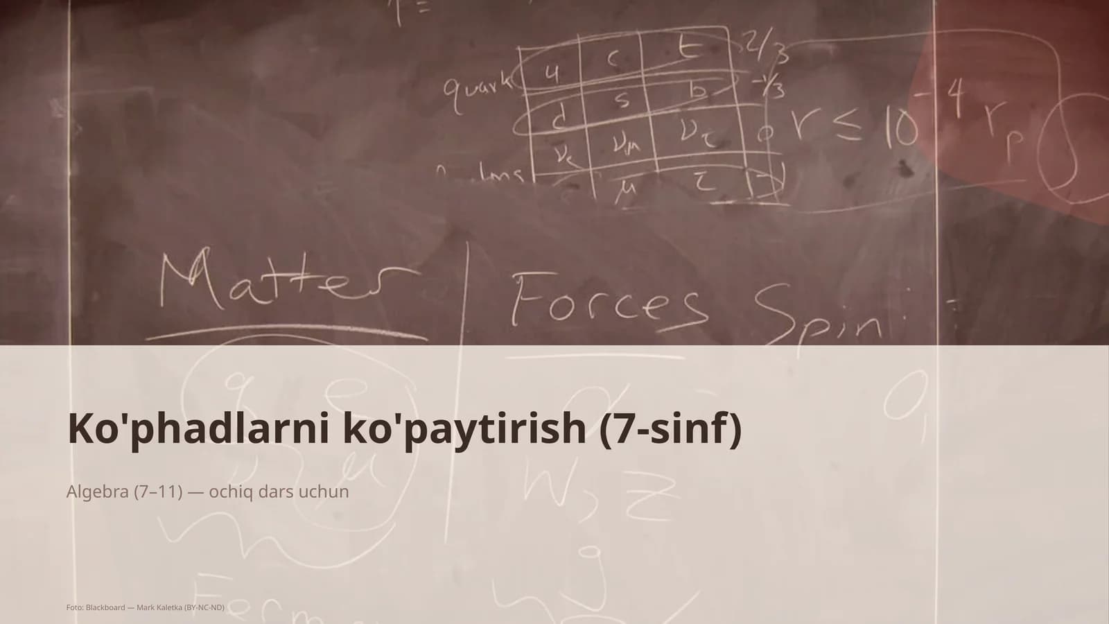 Ko'phadlarni ko'paytirish (7-sinf)