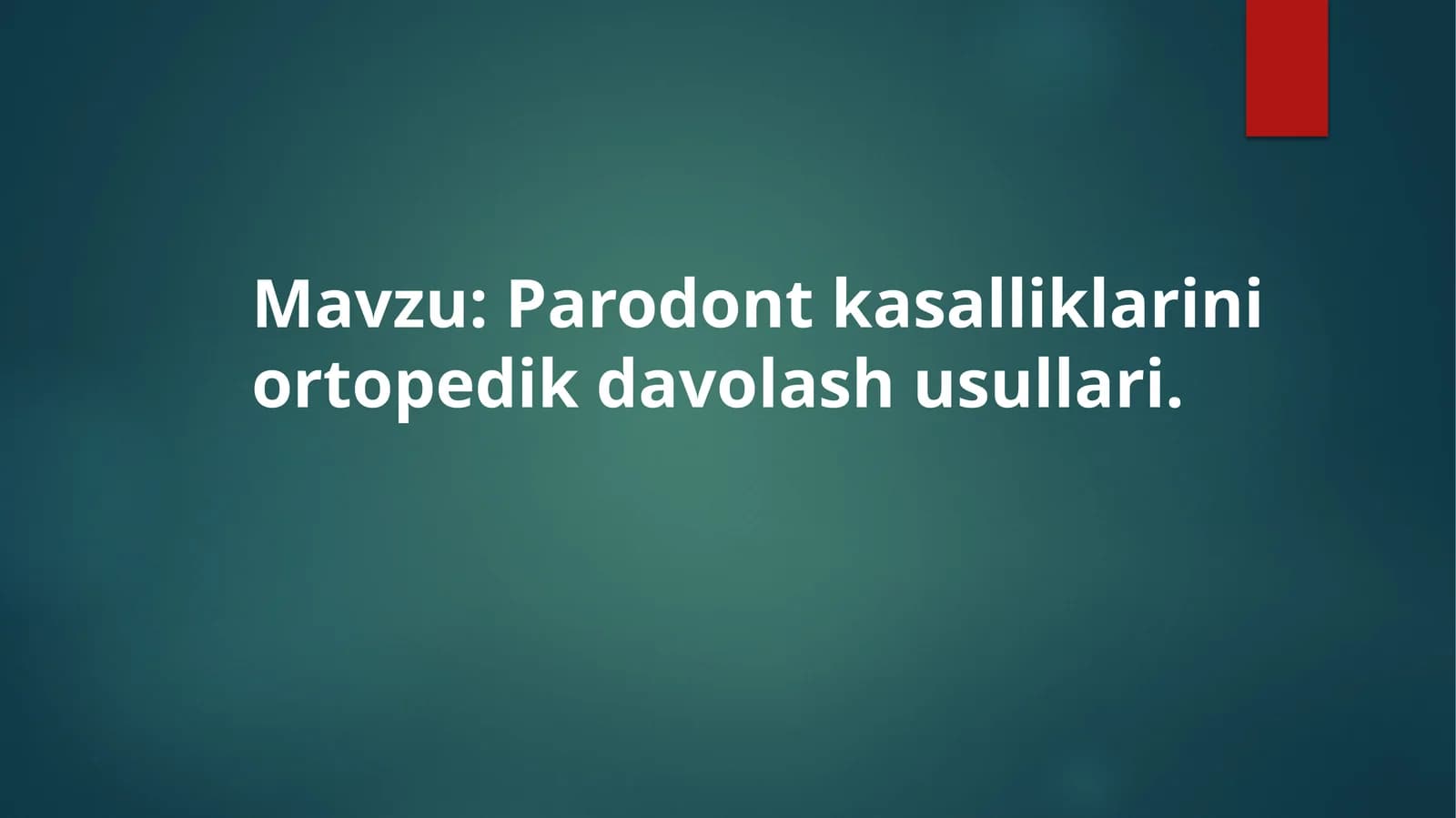 Parodont kasalliklarini ortopedik davolash usullari