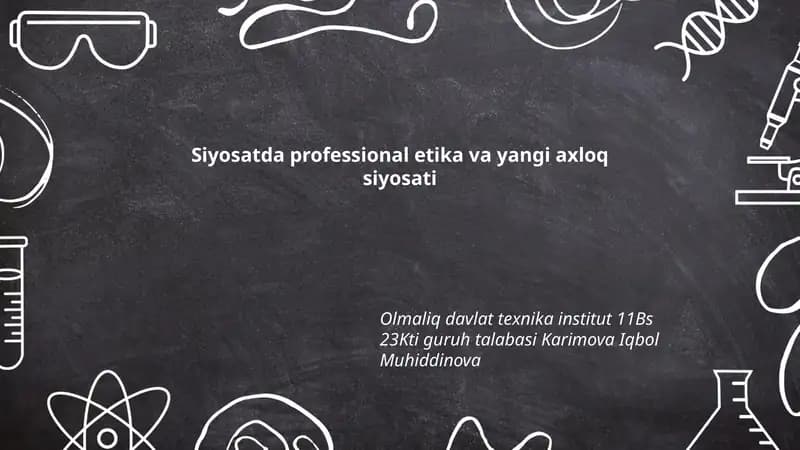Siyosatda professional etika va yangi axloq siyosati