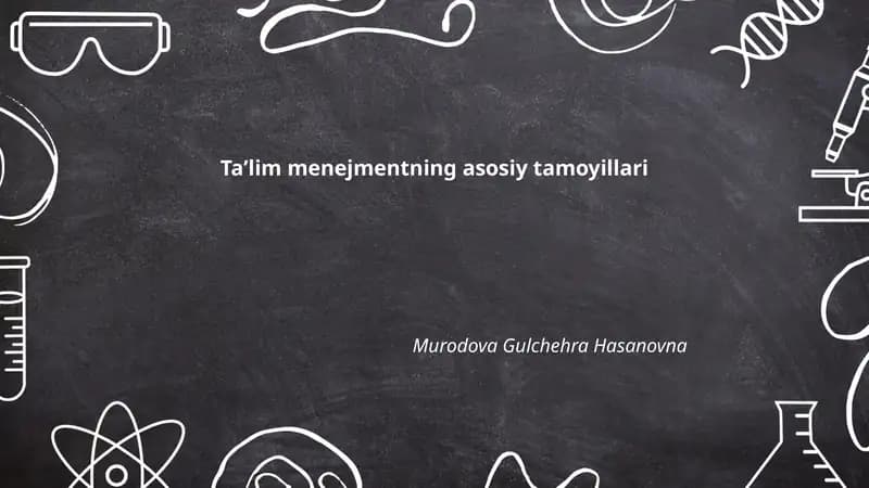 Taʼlim menejmentning asosiy tamoyillari