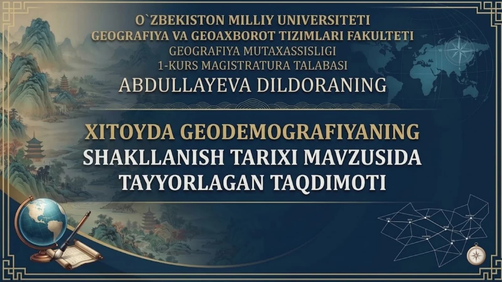 Xitoyda geodemografiyaning shakllanishi va rivojlanishi.