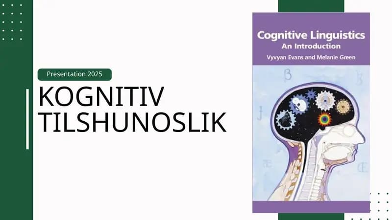 Kognitiv tilshunoslik haqida taqdimot