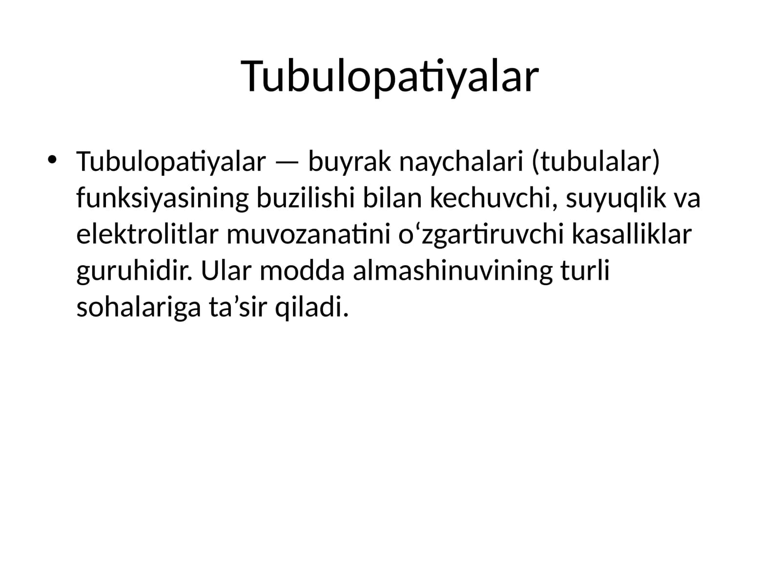 Tubulopatiyalar