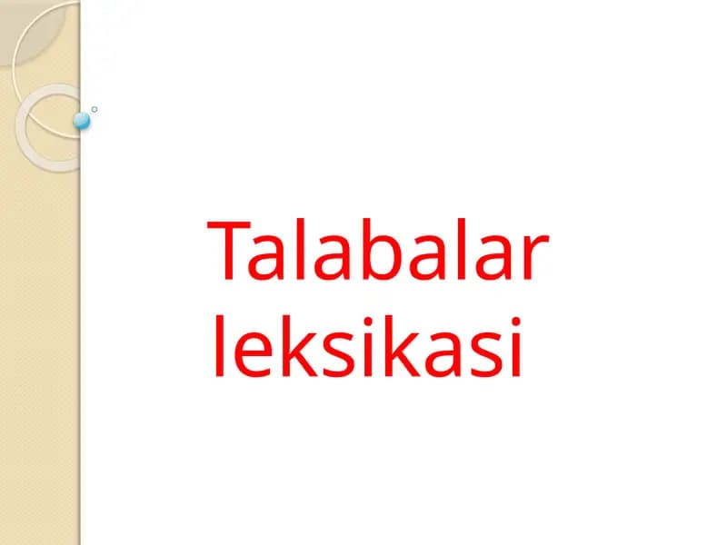 Talabalar leksikasi