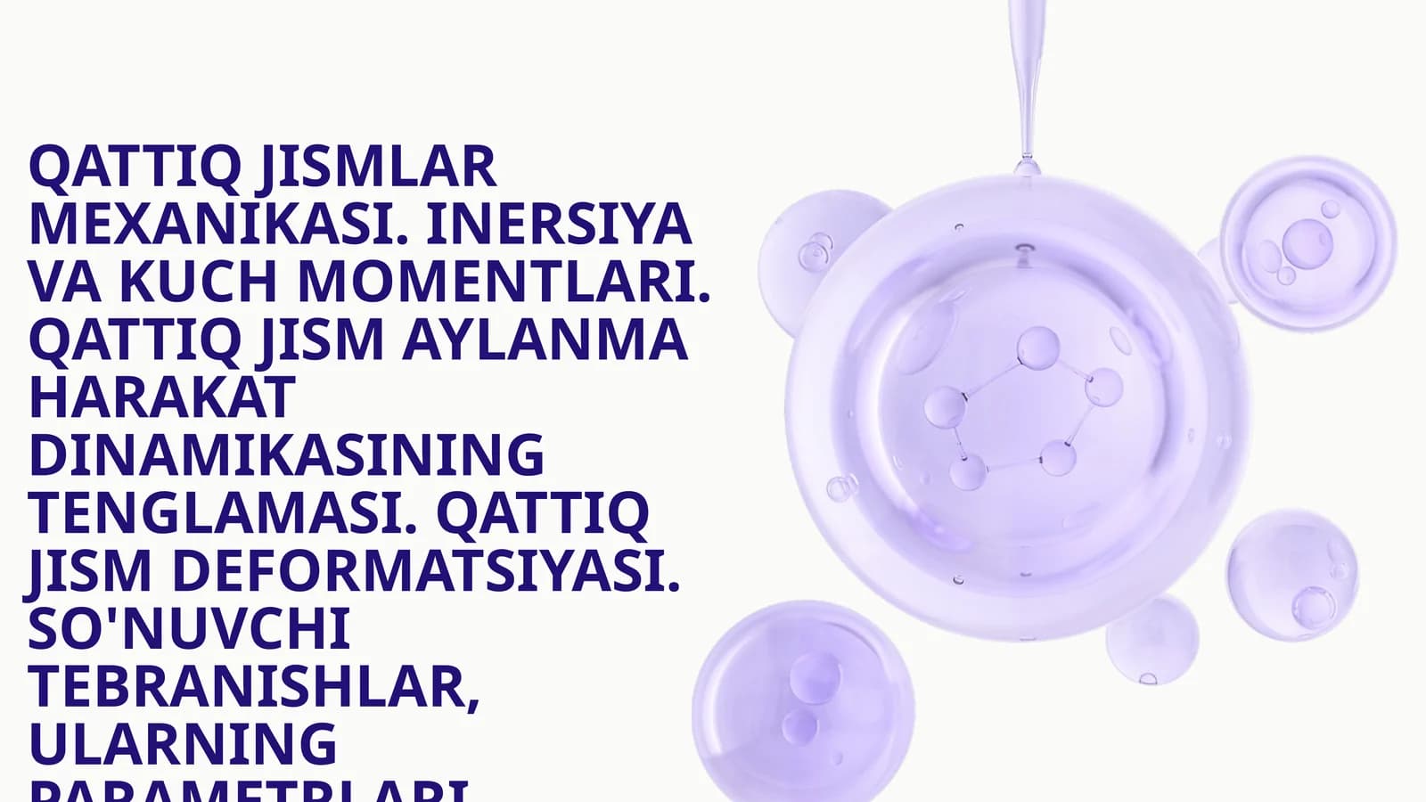 QATTIQ JISMLAR MEXANIKASI. INERSIYA VA KUCH MOMENTLARI. QATTIQ JISM AYLANMA HARAKAT DINAMIKASINING TENGLAMASI