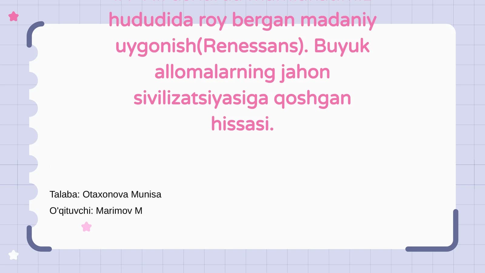 IX-XII asrlarda Madaniy Uygonish Davri
