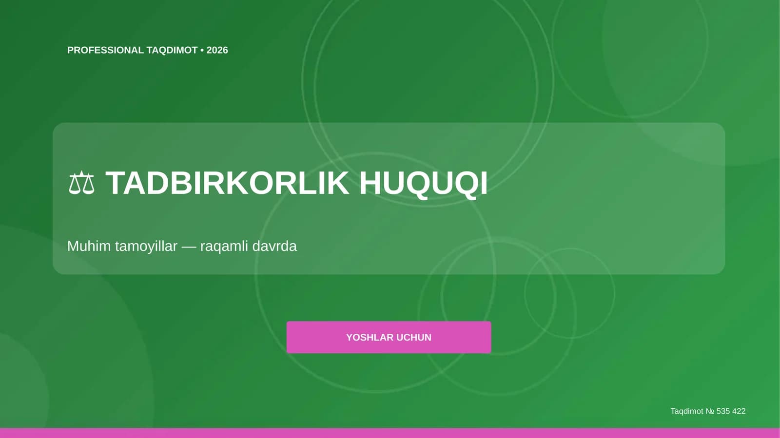 Tadbirkorlik Huquqi Taqdimot