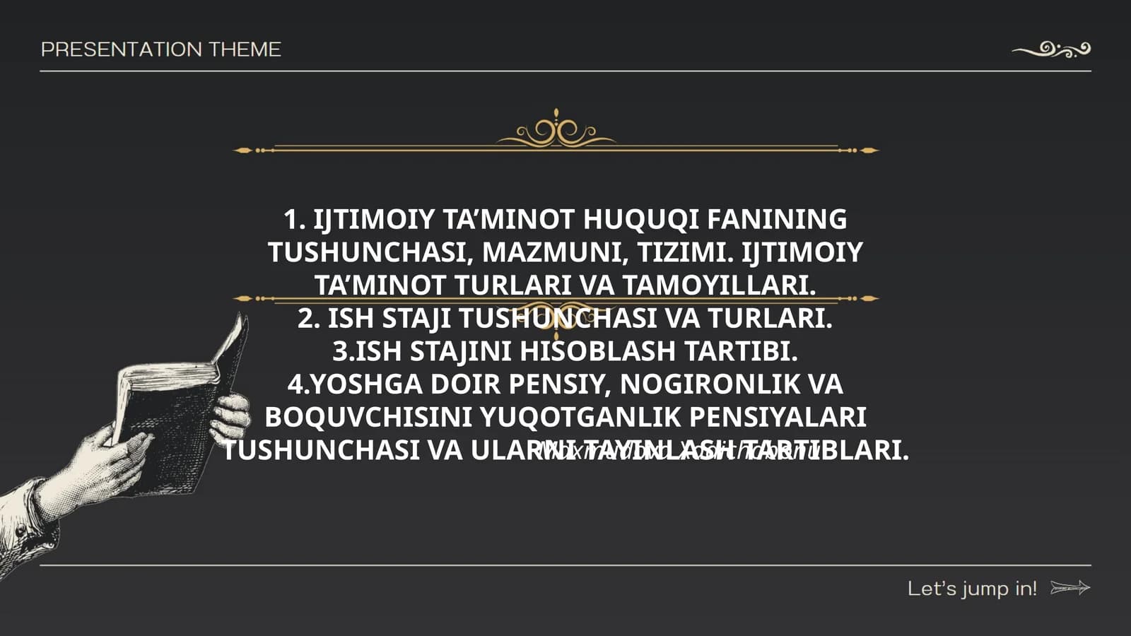 IJTIMOIY TA’MINOT HUQUQI FANINING TUSHUNCHASI