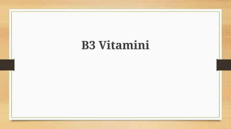 B3 Vitamini