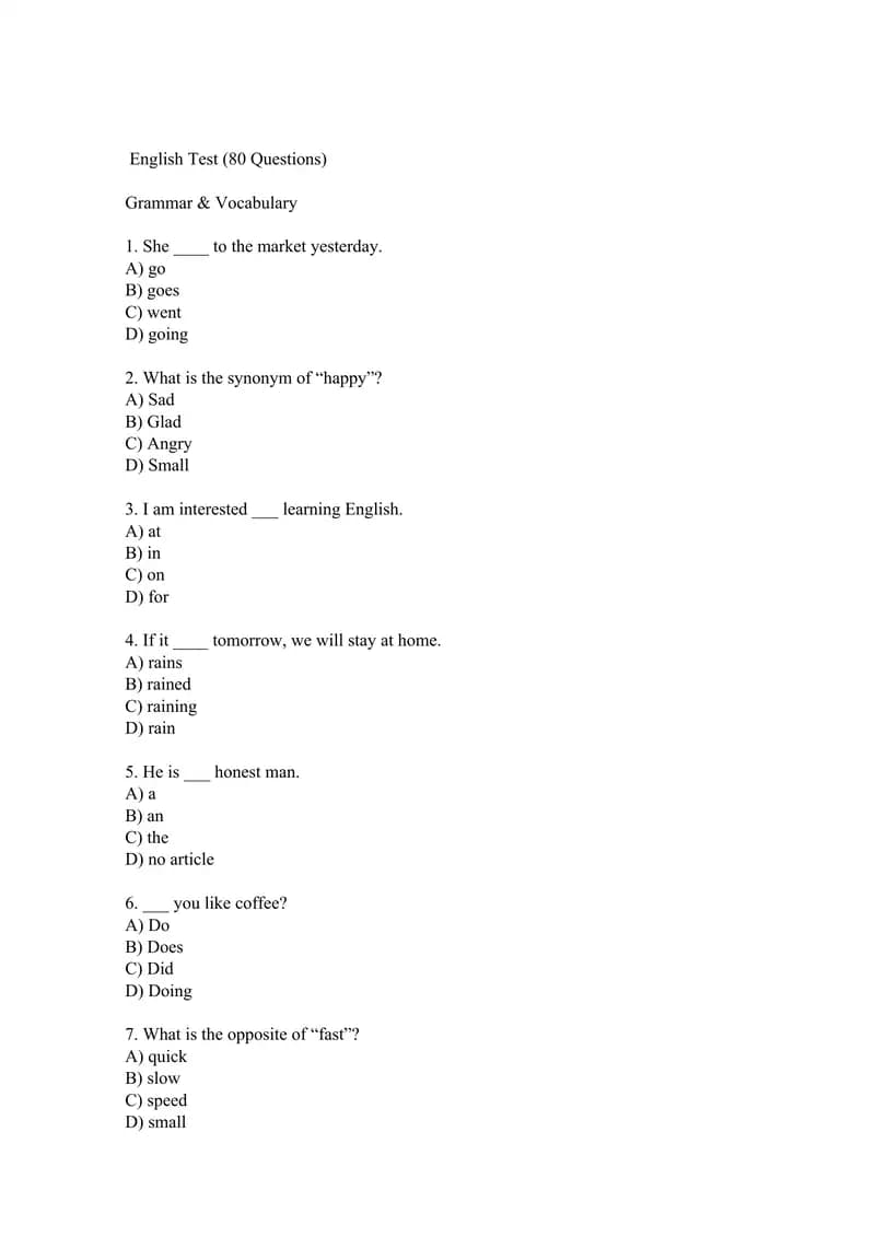 English Test