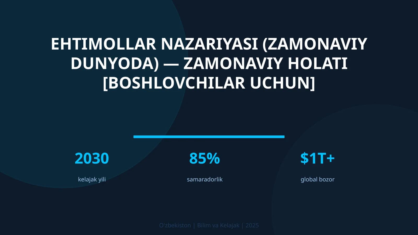 Ehtimollar nazariyasi (zamonaviy dunyoda) — zamonaviy holati [boshlovchilar uchun]
