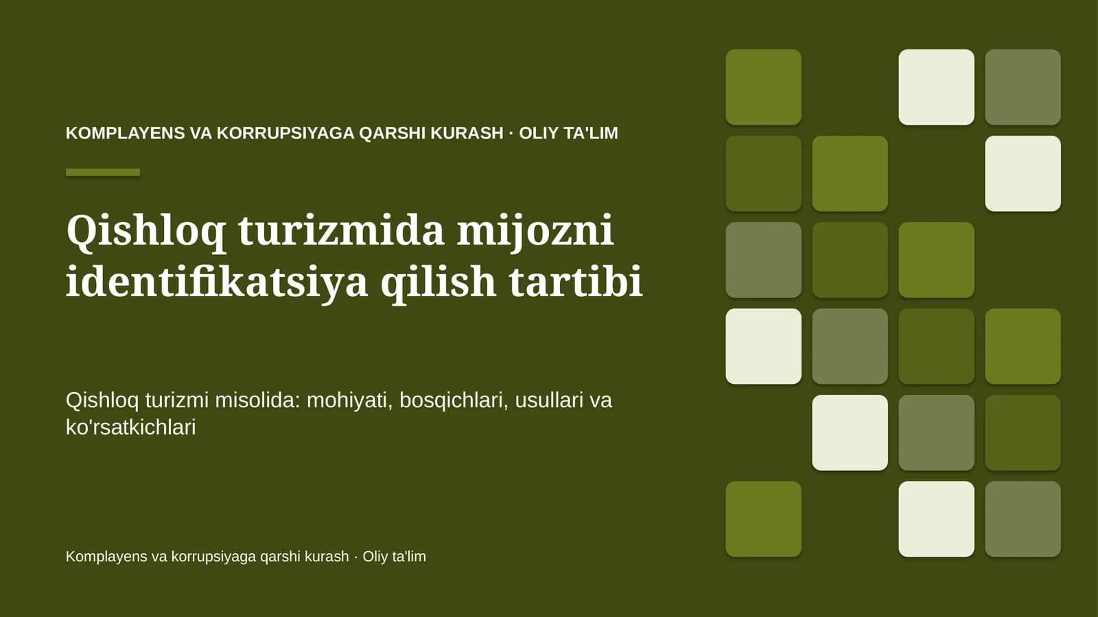 qishloq turizmida mijozni identifikatsiya qilish tartibi 5882