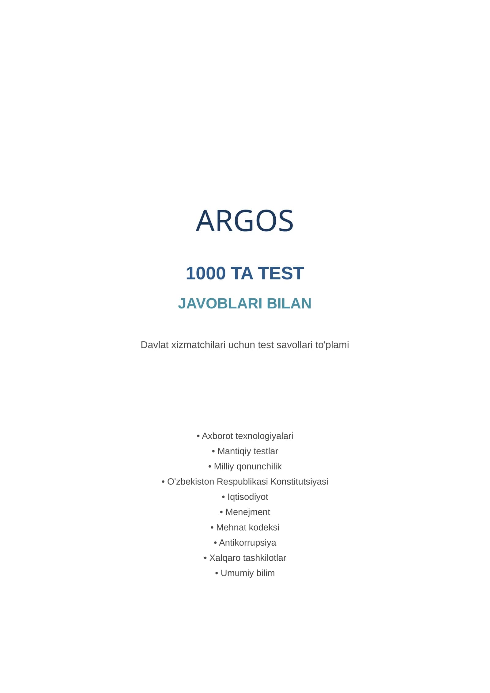 ARGOS 1000 Test