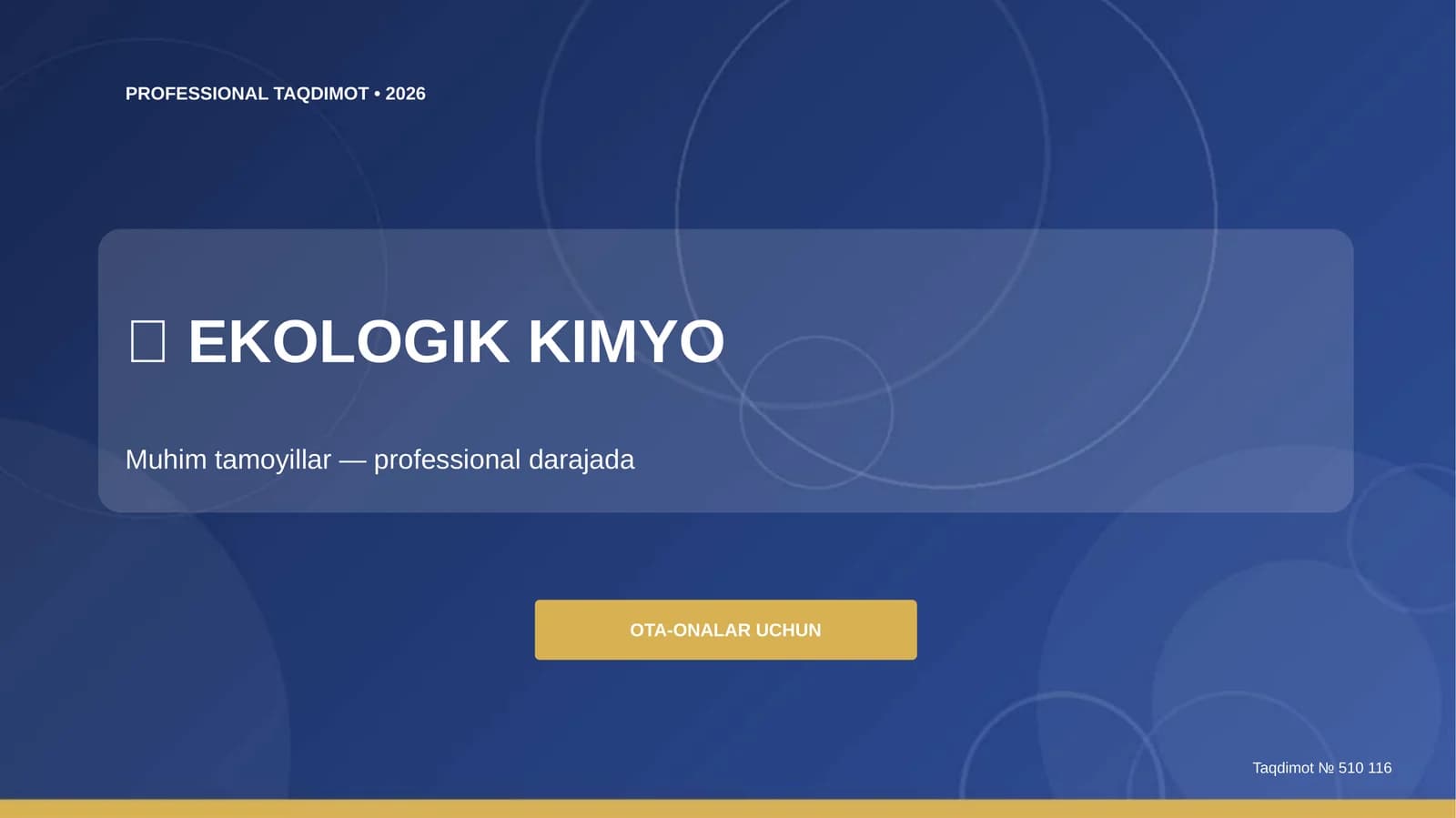 Ekologik kimyo: muhim tamoyillar (professional darajada) [ota-onalar uchun]
