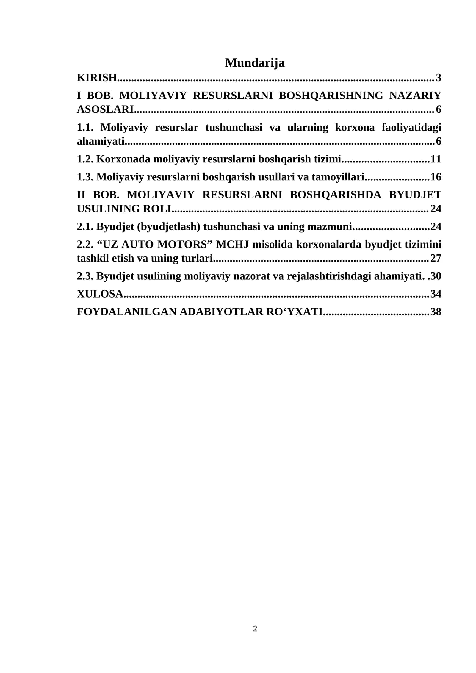 Moliyaviy Resurslarni Boshqarishning Nazariy Asoslari
