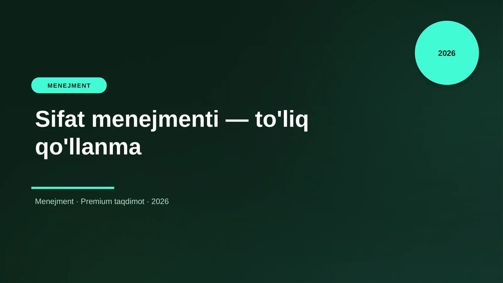 Sifat menejmenti — to'liq qo'llanma