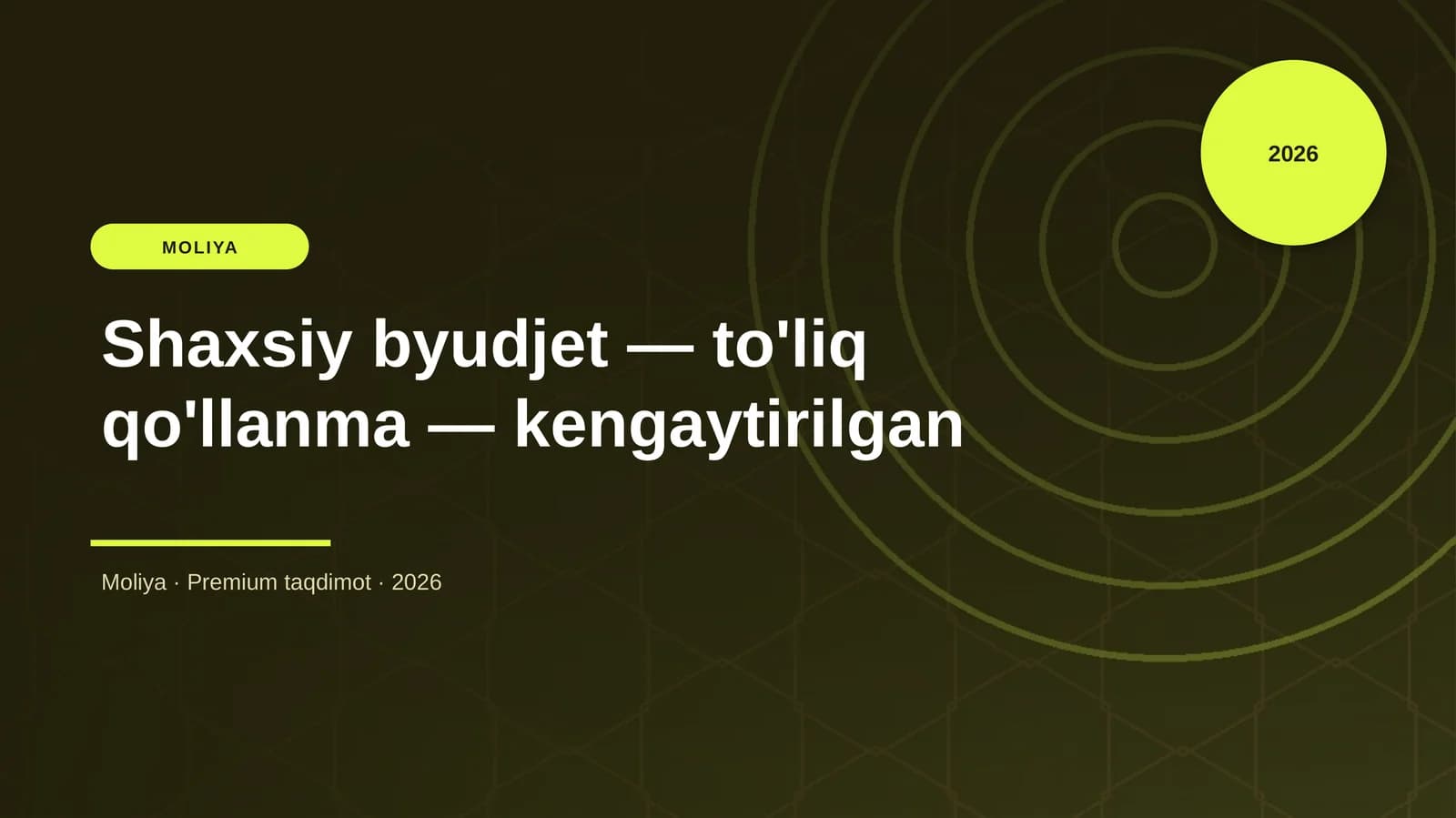 Shaxsiy byudjet — to'liq qo'llanma — kengaytirilgan