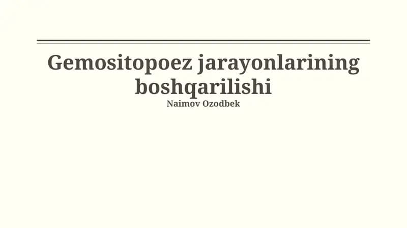Qon hujayralarining differentsiatsiyasi