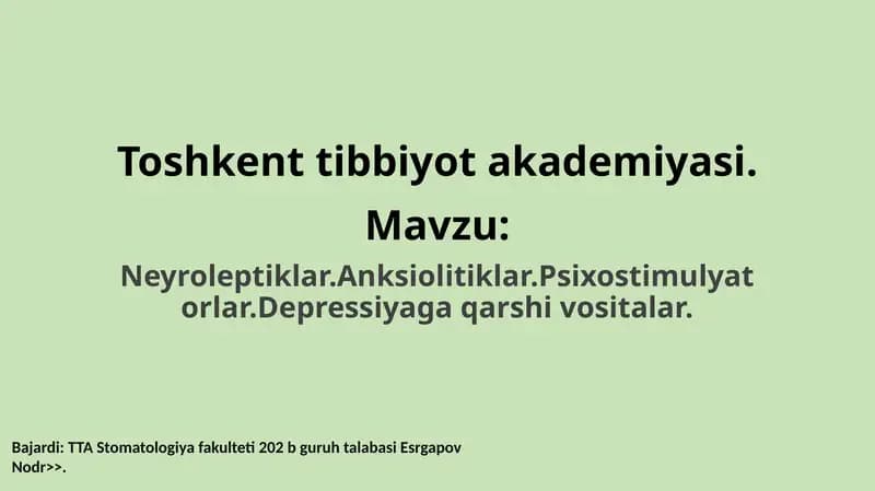 Psixostimulyatorlar