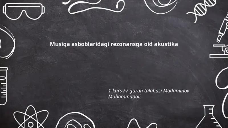 Musiqa asboblaridagi rezonansga oid akustika
