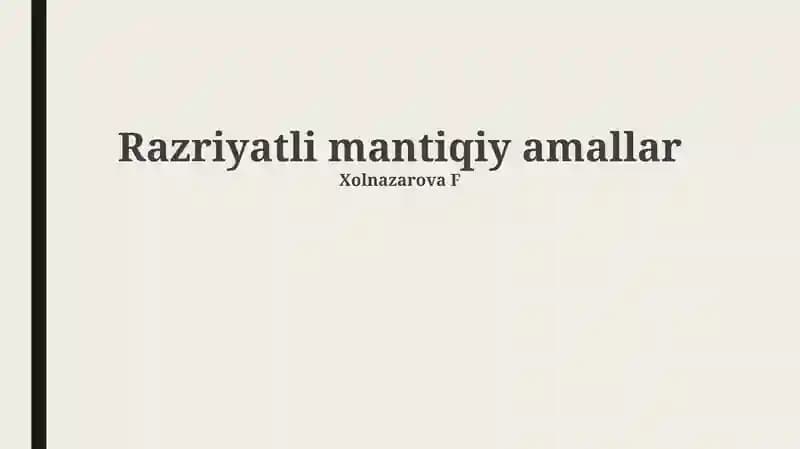 Boolean Operatsiyalari Ta'rifi