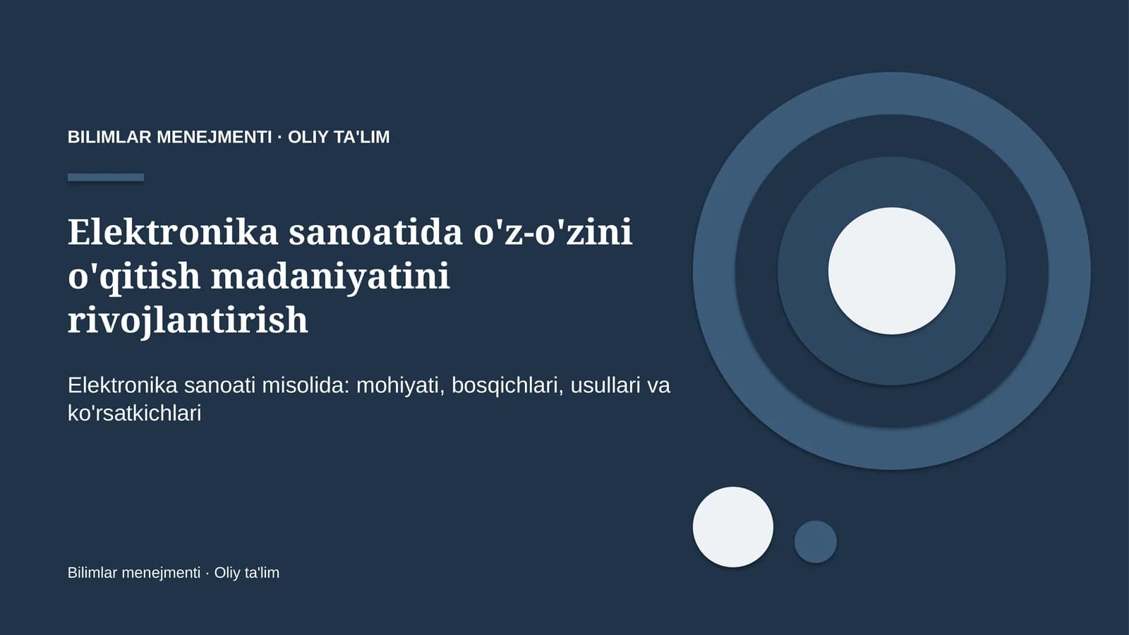 elektronika sanoatida o'z o'zini o'qitish madaniyatini rivojlantirish 1328
