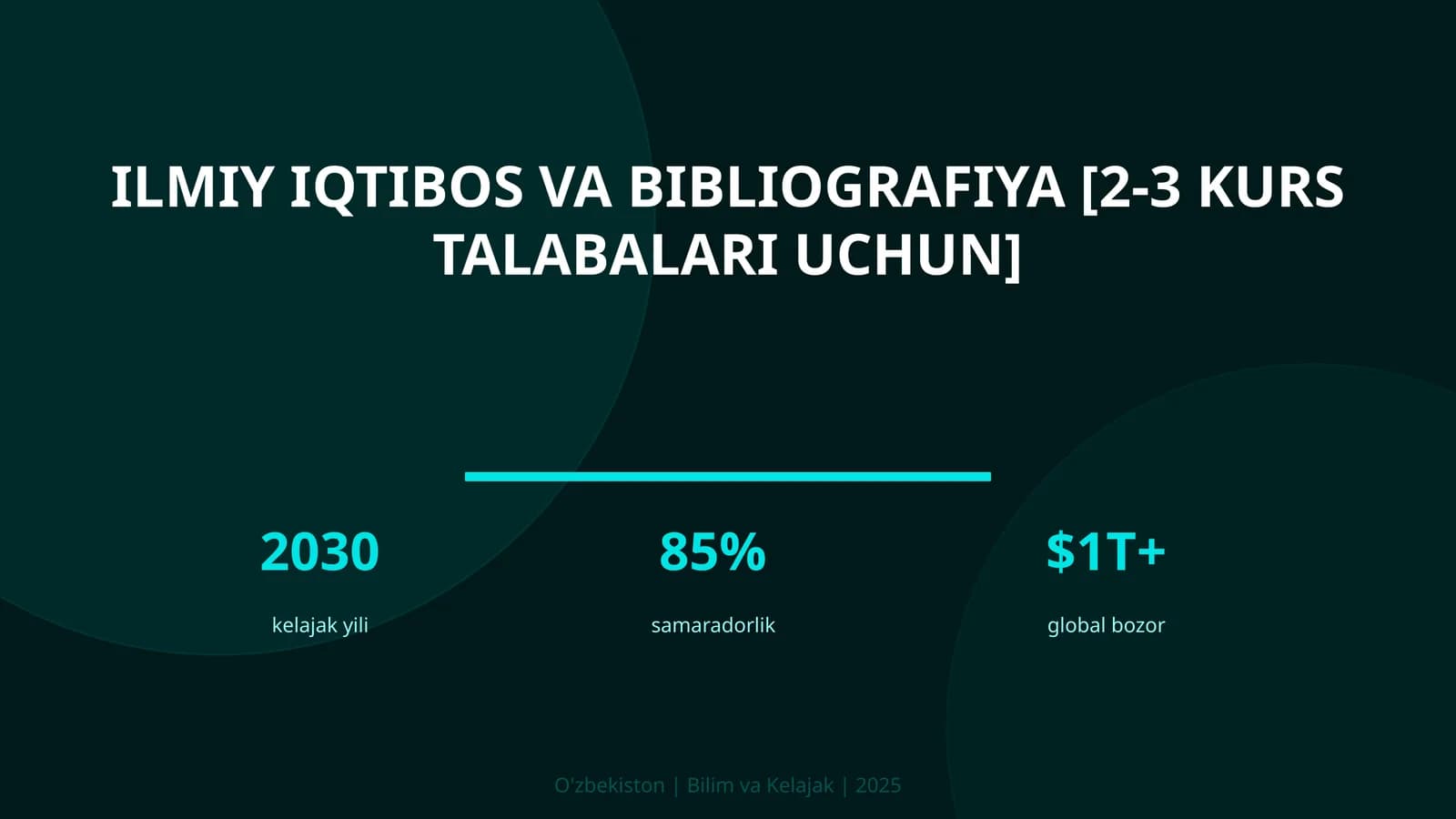 Ilmiy iqtibos va bibliografiya [2-3 kurs talabalari uchun]