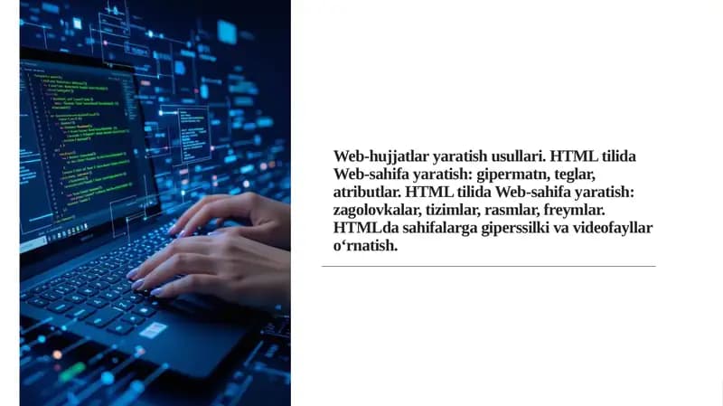 Web-hujjatlar yaratish usullari