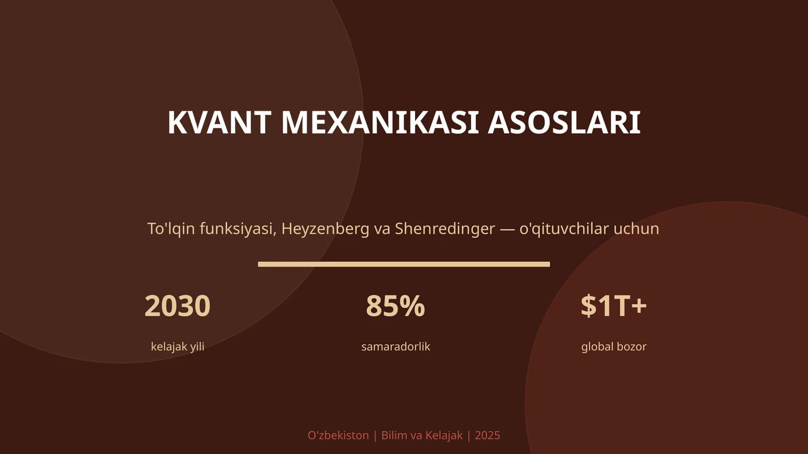 KVANT MEXANIKASI ASOSLARI