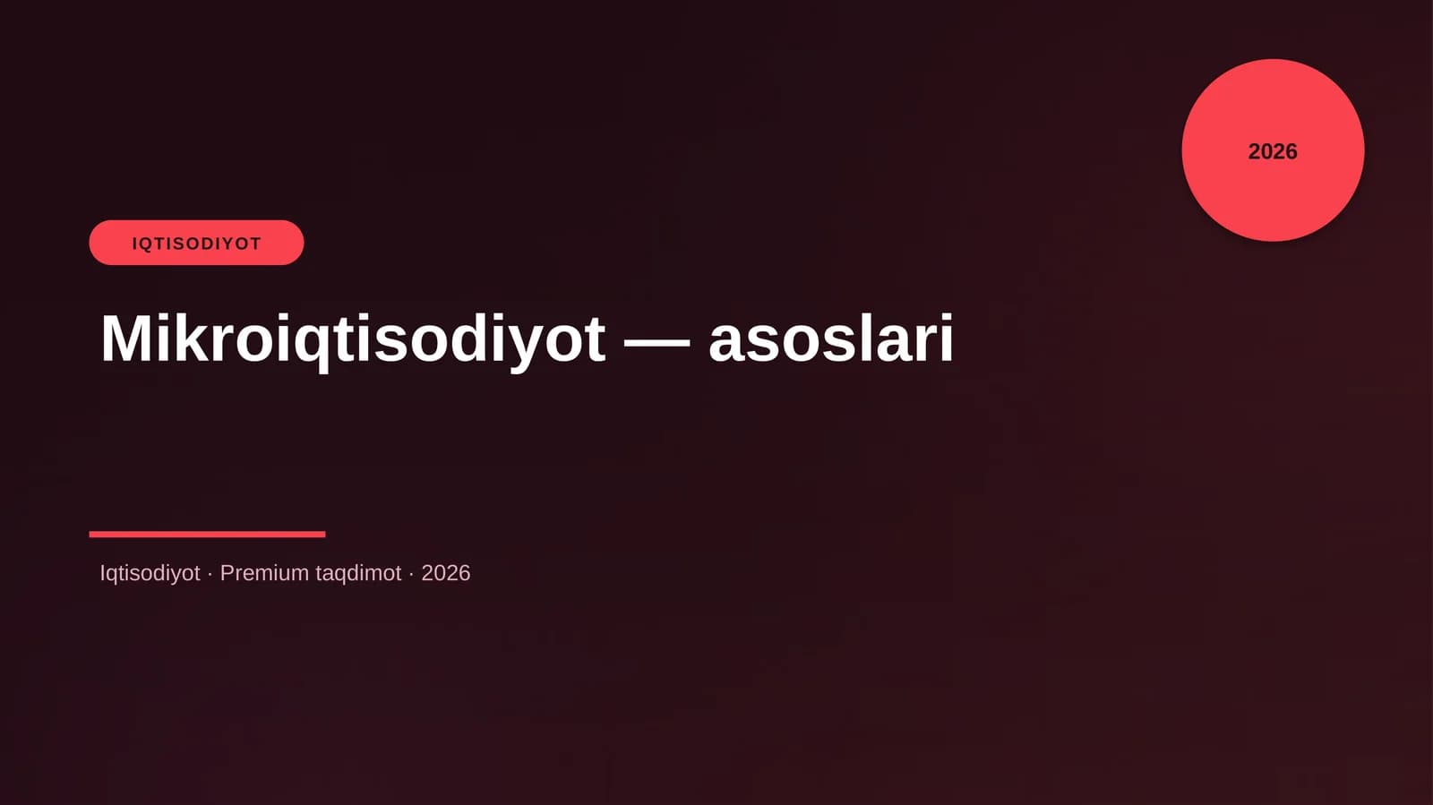Mikroiqtisodiyot — asoslari