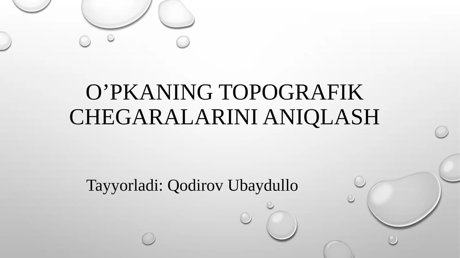 O’Pkaning Topografikchegaralarinianiqlash