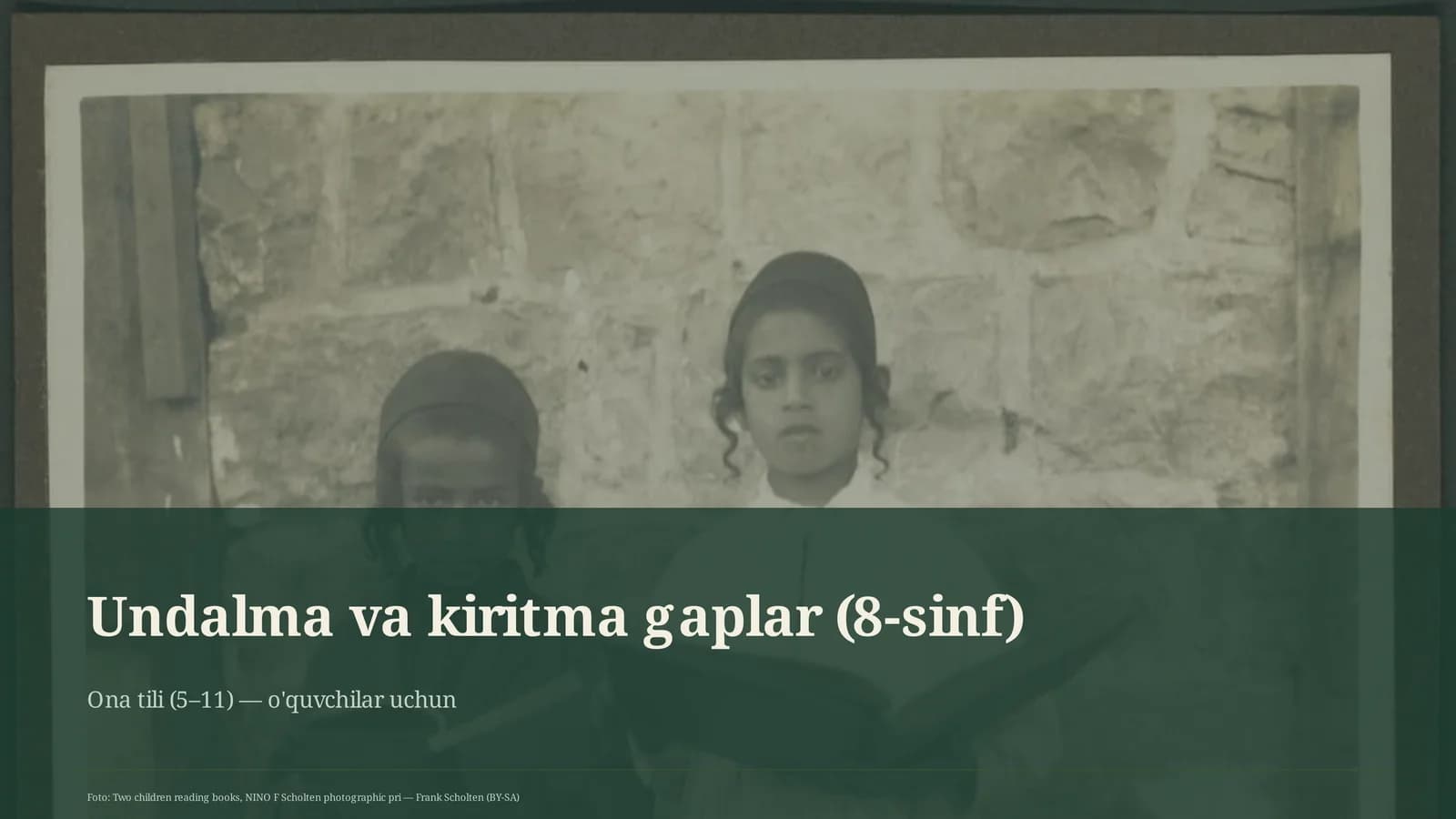 Undalma va kiritma gaplar (8-sinf)