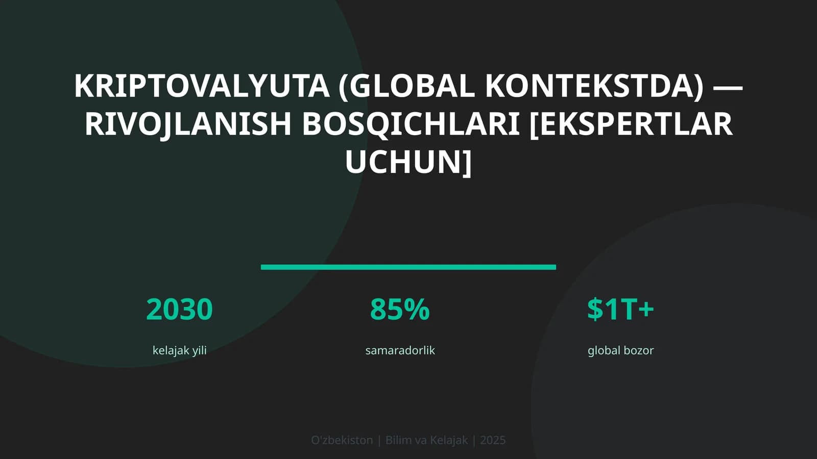 Kriptovalyuta (global kontekstda) — rivojlanish bosqichlari [ekspertlar uchun]
