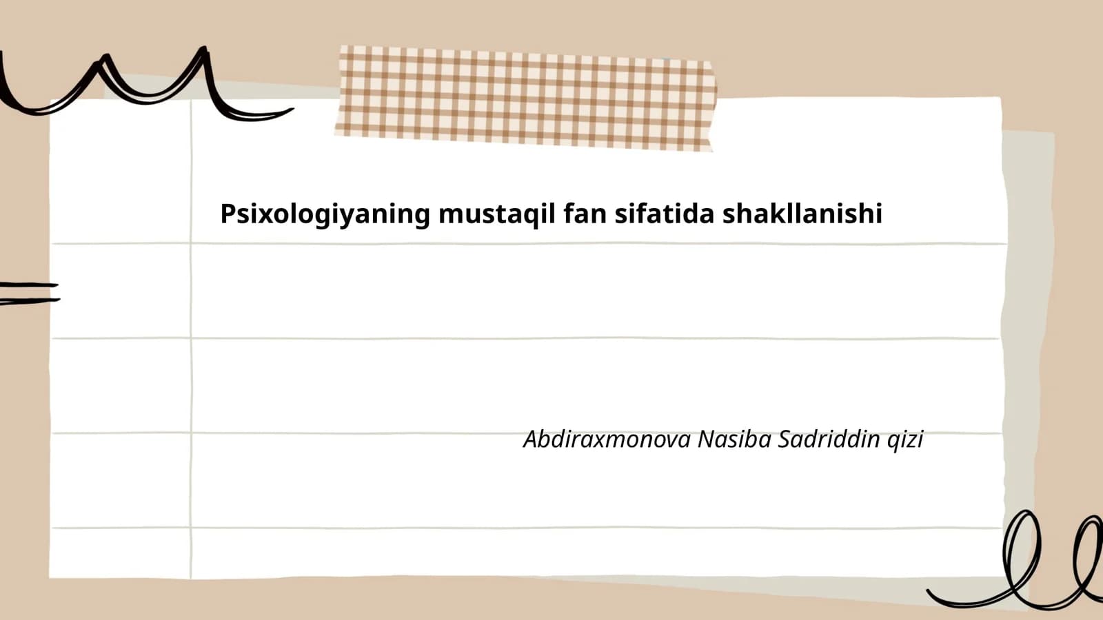 Psixologiyaning mustaqil fan sifatida shakllanishi