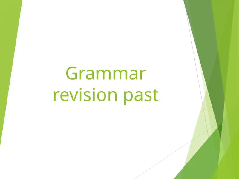 Grammar revision past