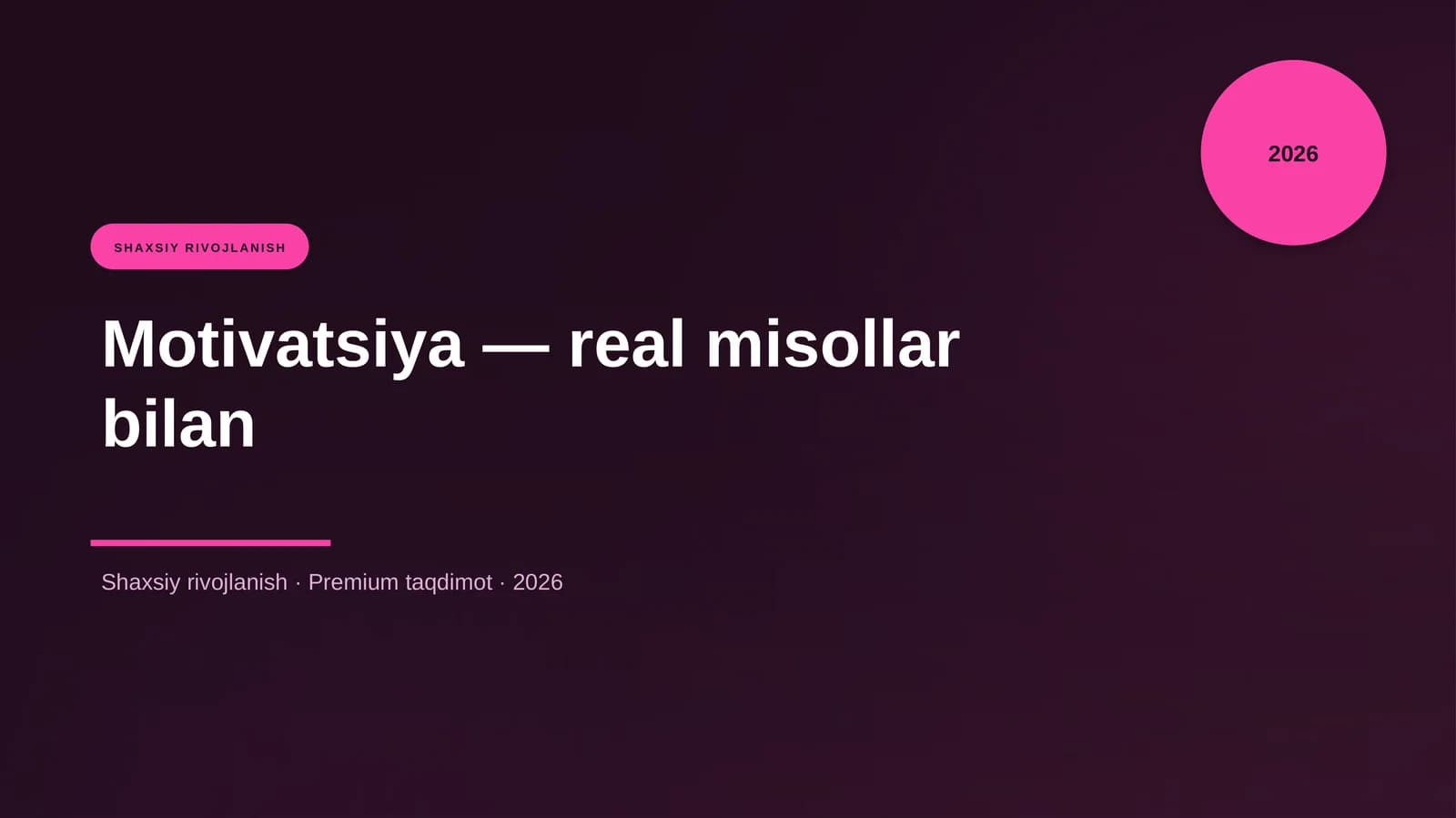 Motivatsiya — real misollar bilan