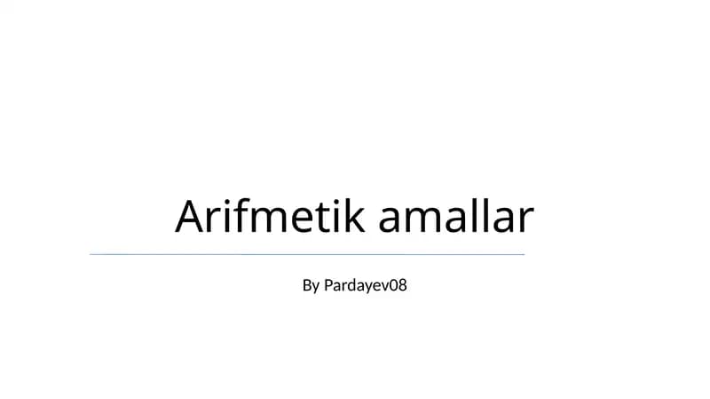 Arifmetik amallar