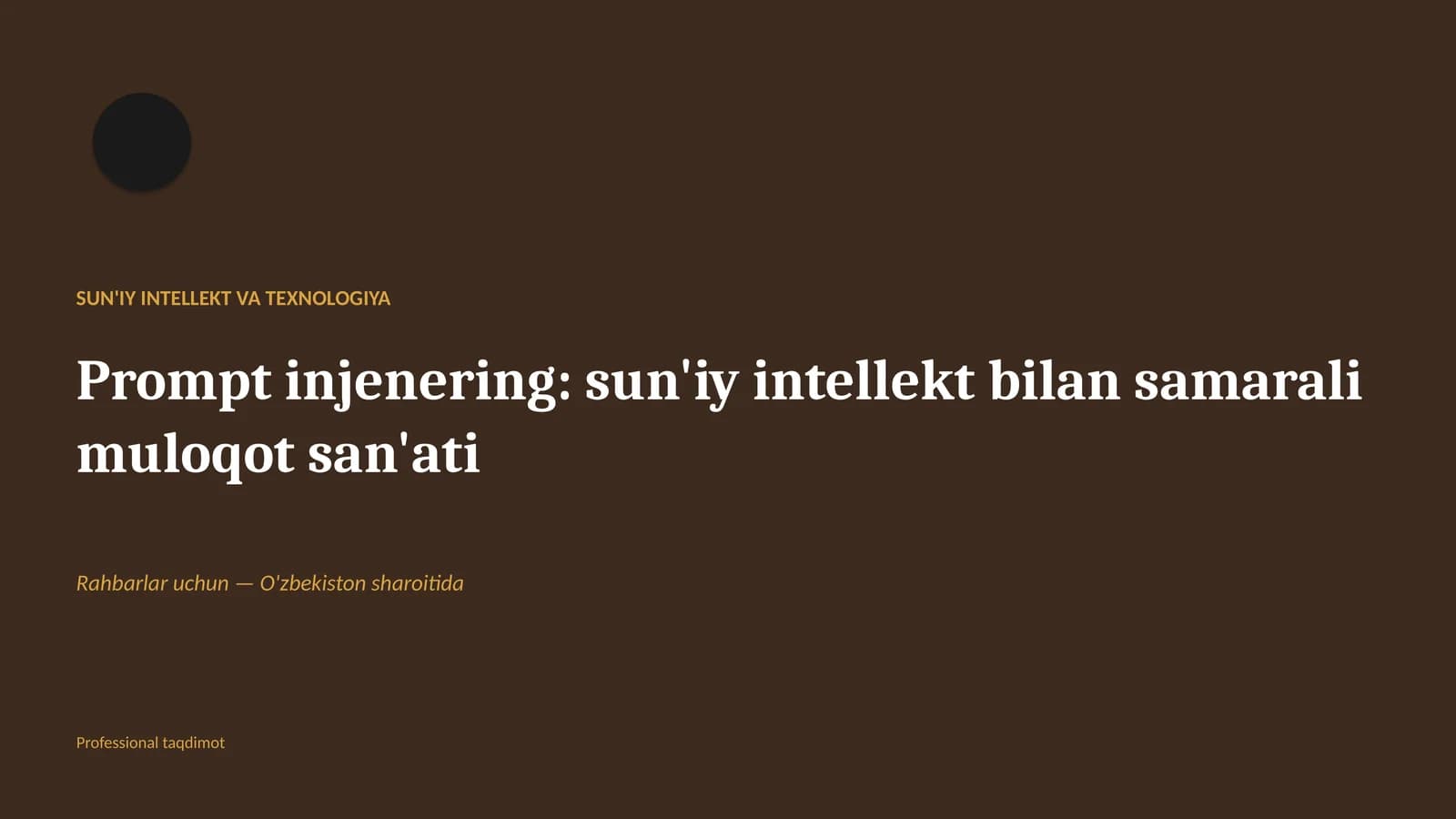 SUN'IY INTELLEKT VA TEXNOLOGIYA