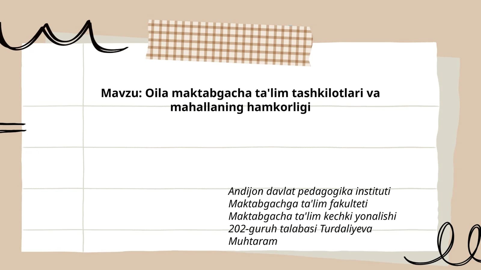 Oila maktabgacha ta'lim tashkilotlari va mahallaning hamkorligi