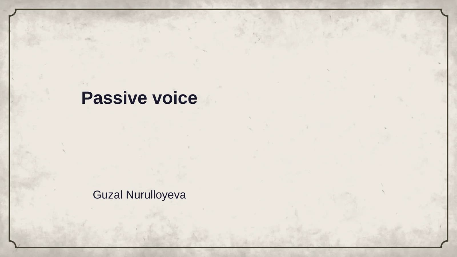 Passive voice
