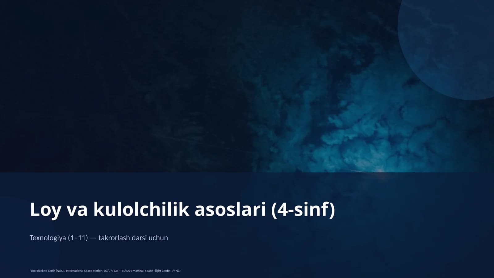 Loy va kulolchilik asoslari (4-sinf)