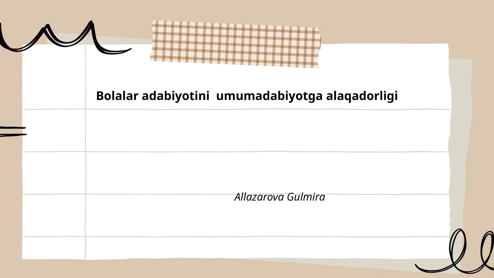Bolalar adabiyotini umumadabiyotga alaqadorligi